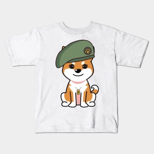 Green Beret orange dog Kids T-Shirt